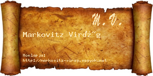 Markovitz Virág névjegykártya